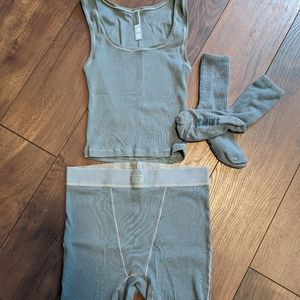 SKIMS Cotton Rib Tank, Boxer & Sport Crew Socks